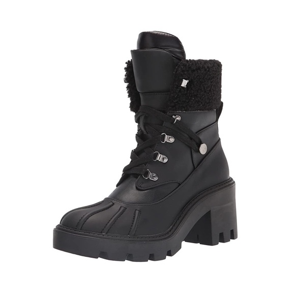 NEW Steve Madden Northern Waterproof Faux Shearling Lace Up Winter Lug Boots 8.5 - Picture 8 of 8